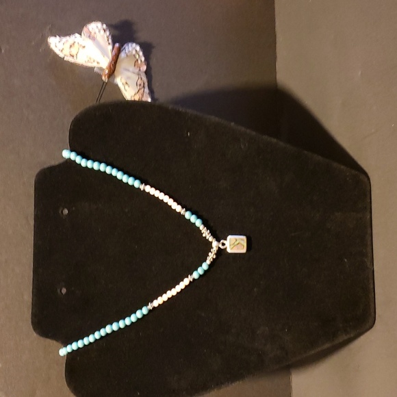 Mother of Pearl Sterling Silver Pendant on Beaded Necklace - Picture 6 of 6